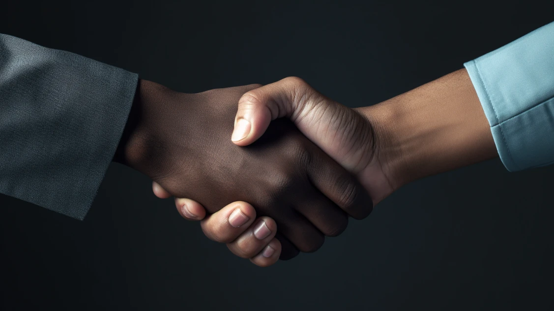 a handshake between 2 person symbolizing Customer Support vs. Customer Success